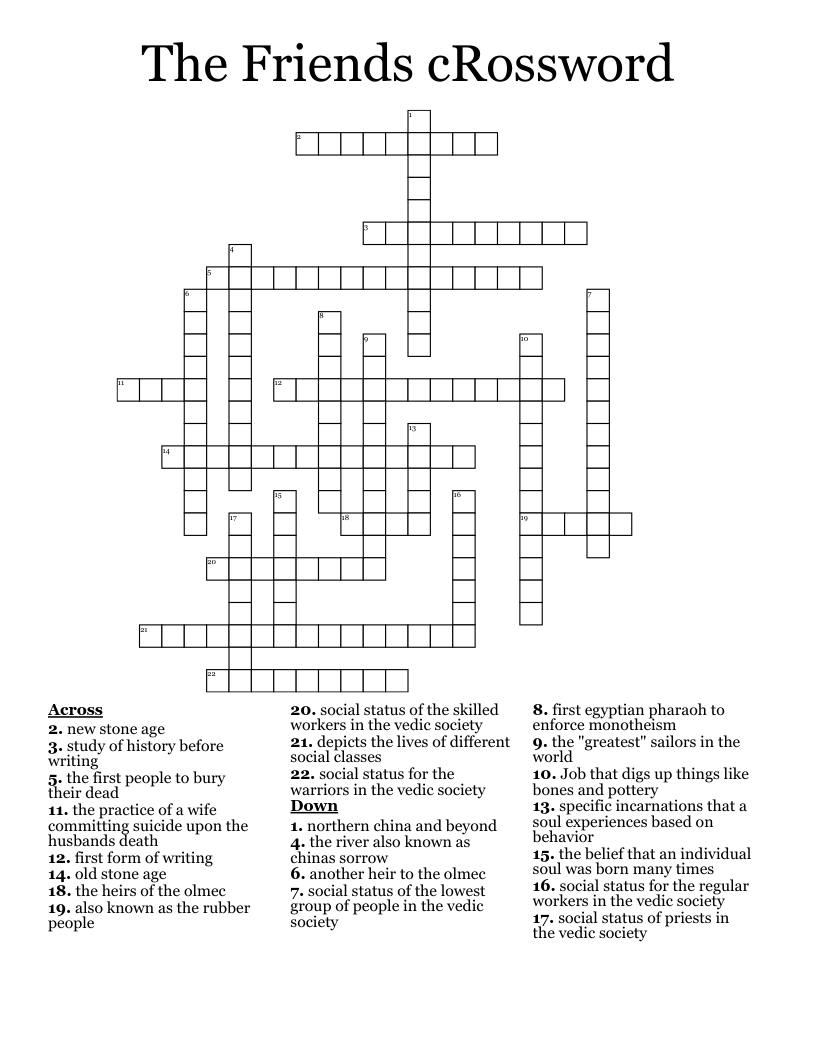 The Friends cRossword