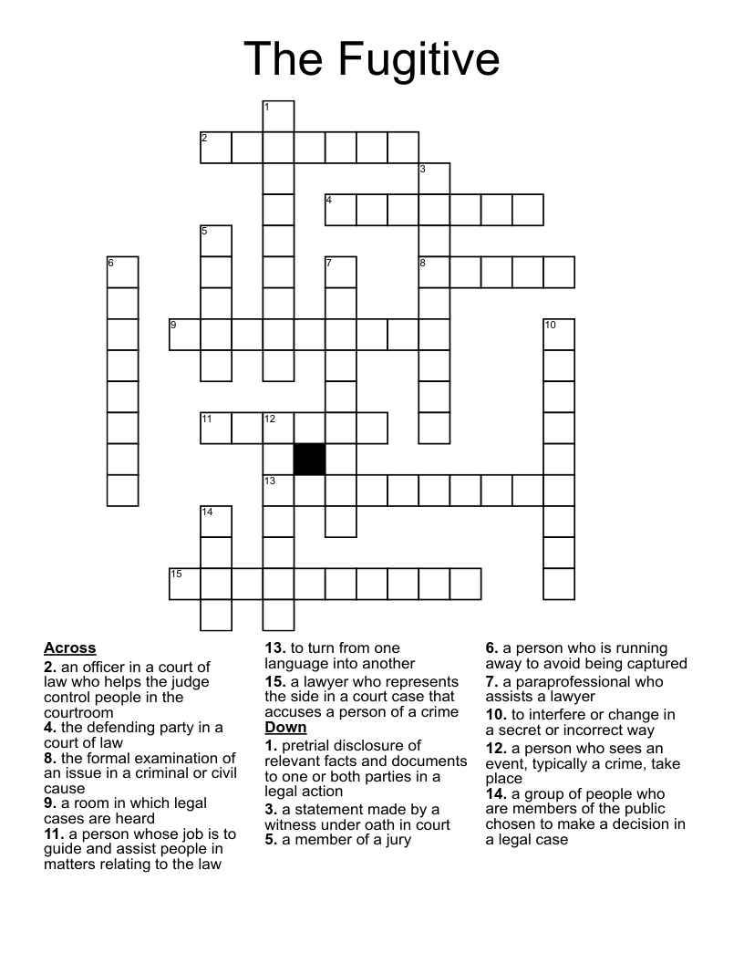 The Fugitive Crossword