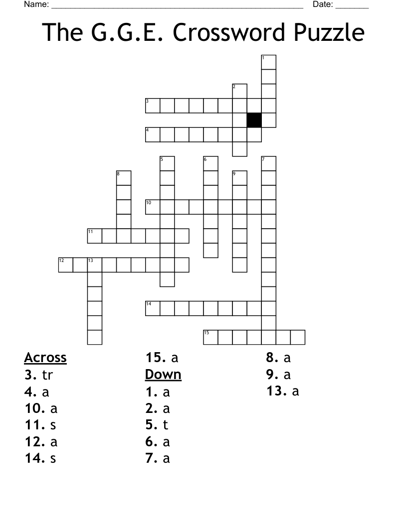 The G.G.E. Crossword Puzzle