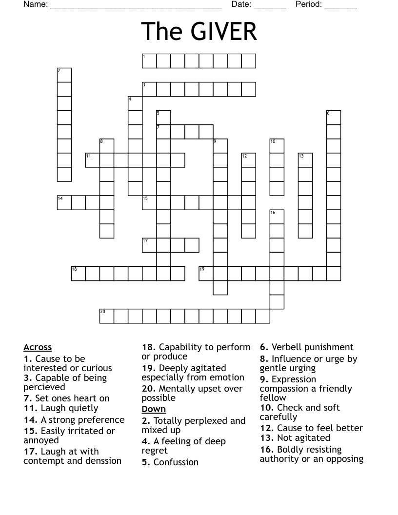 The GIVER  Crossword
