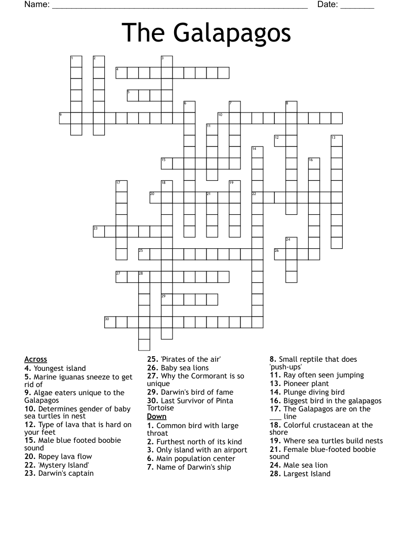 The Galapagos Crossword