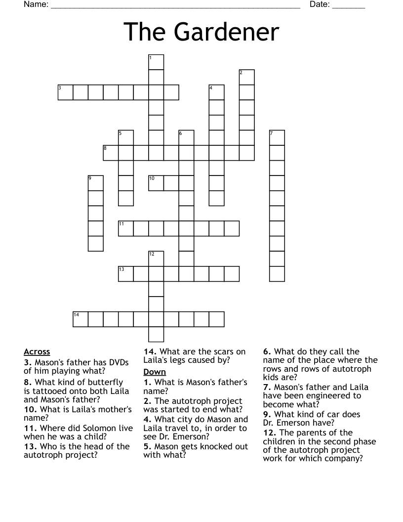 The Gardener Crossword