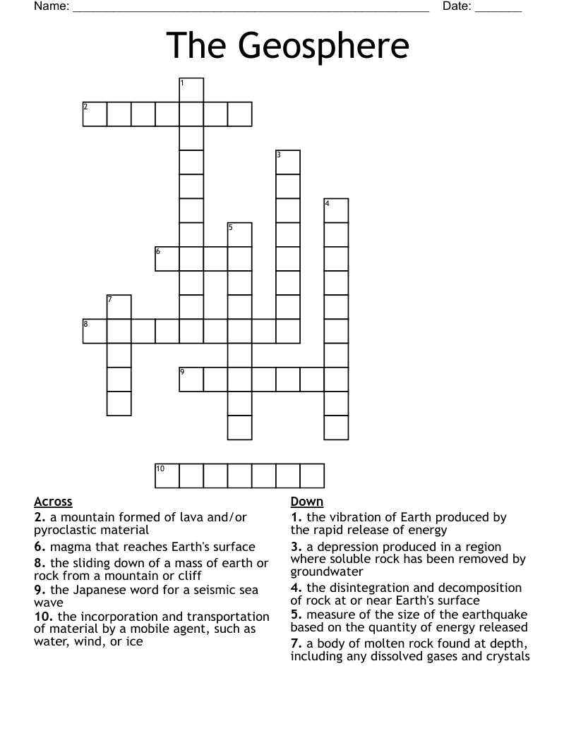 The Geosphere Crossword