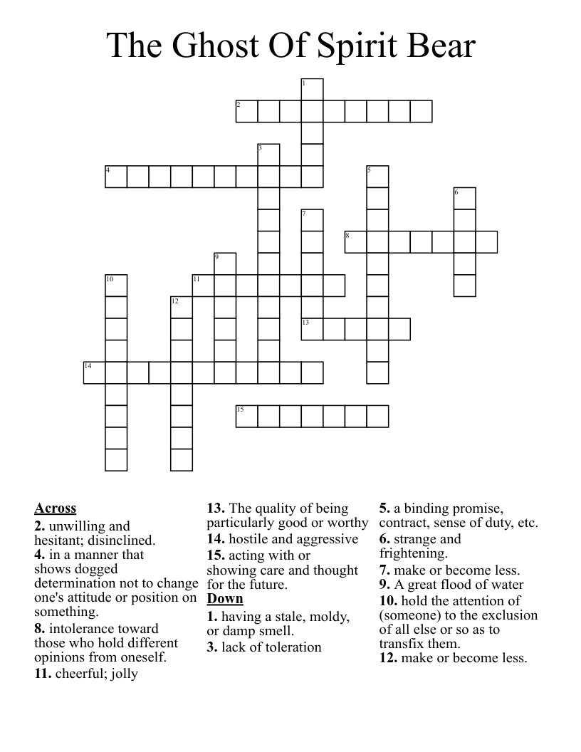 The Ghost Of Spirit Bear Crossword