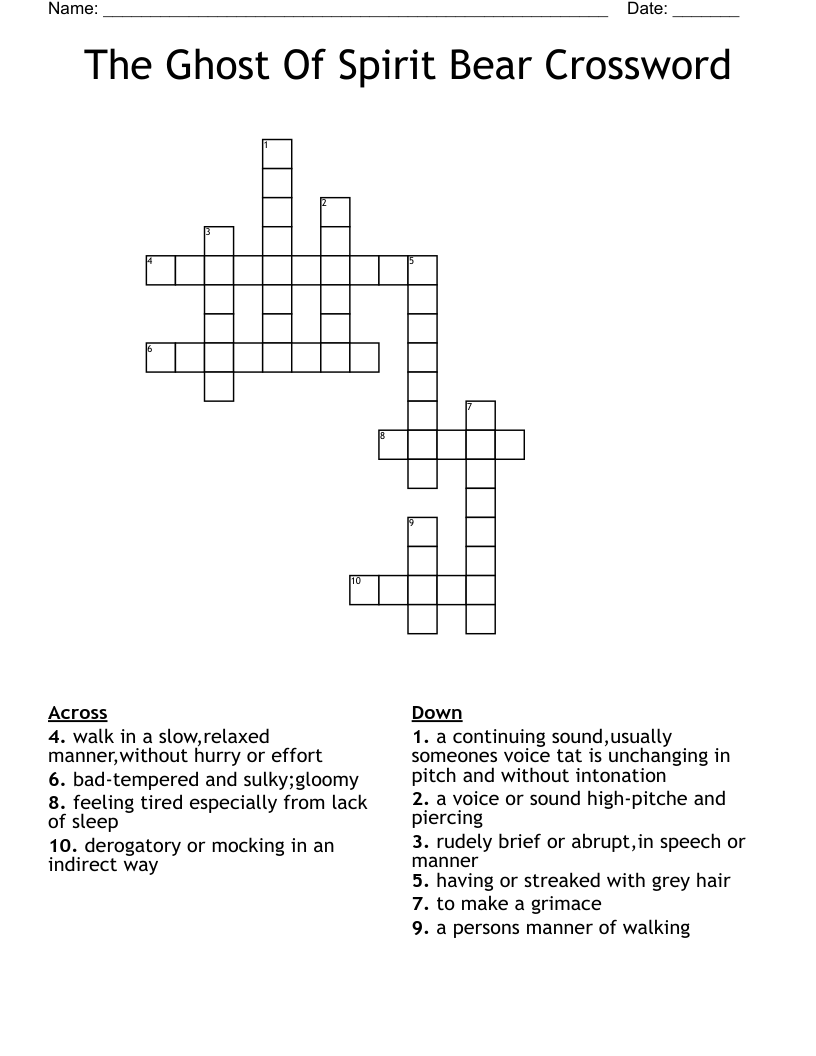 The Ghost Of Spirit Bear Crossword