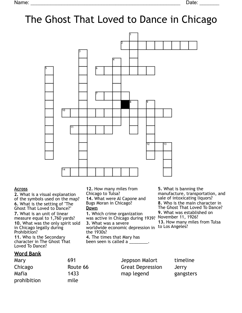 The Ghost That Loved to Dance in Chicago Crossword