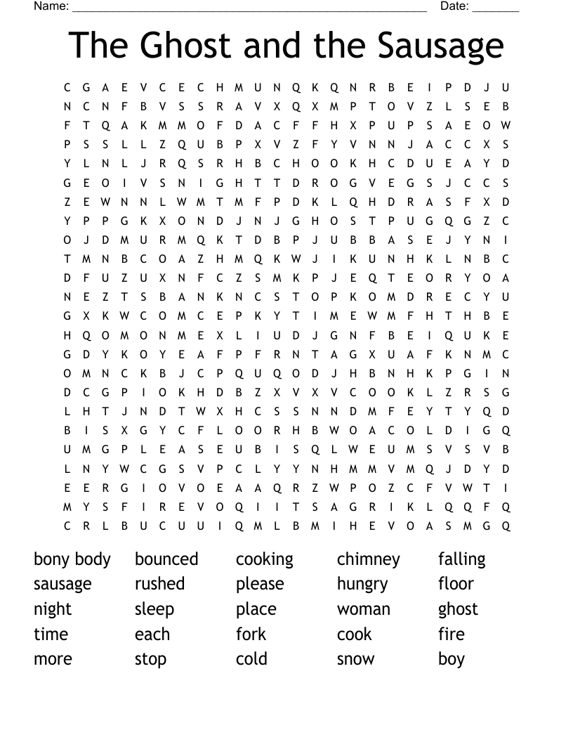 The Ghost and the Sausage Word Search