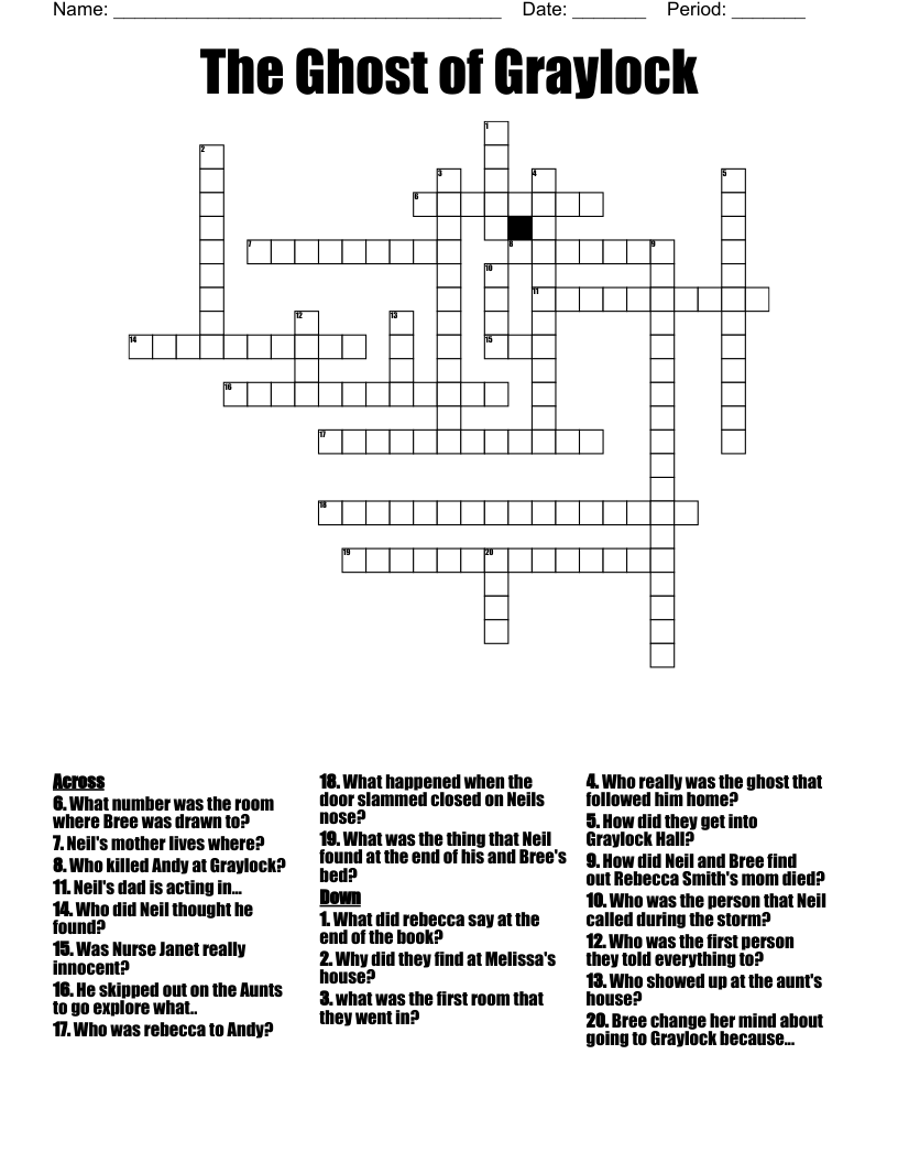 The Ghost of Graylock Crossword