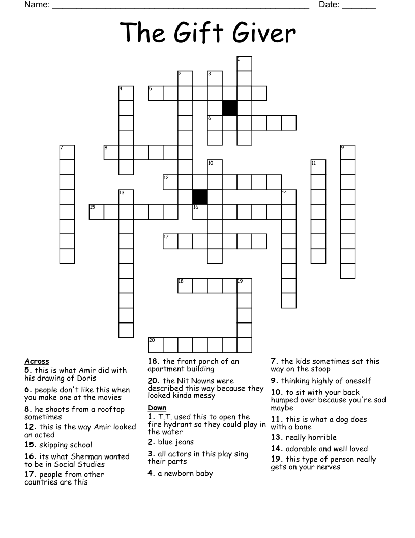 The Gift Giver Crossword