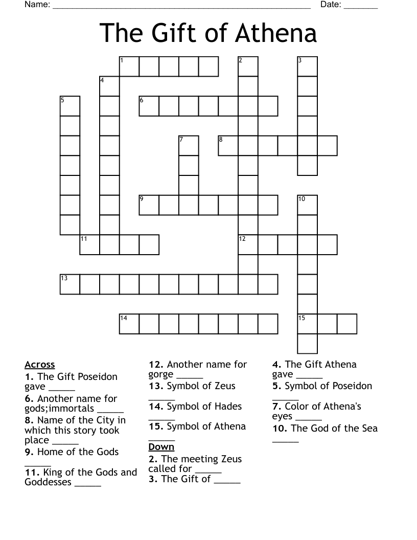The Gift of Athena Crossword