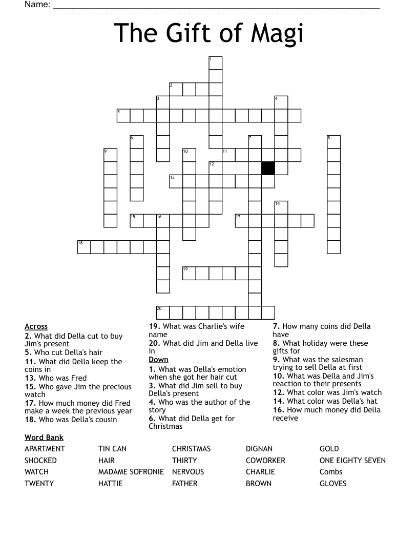 The Gift of Magi Crossword