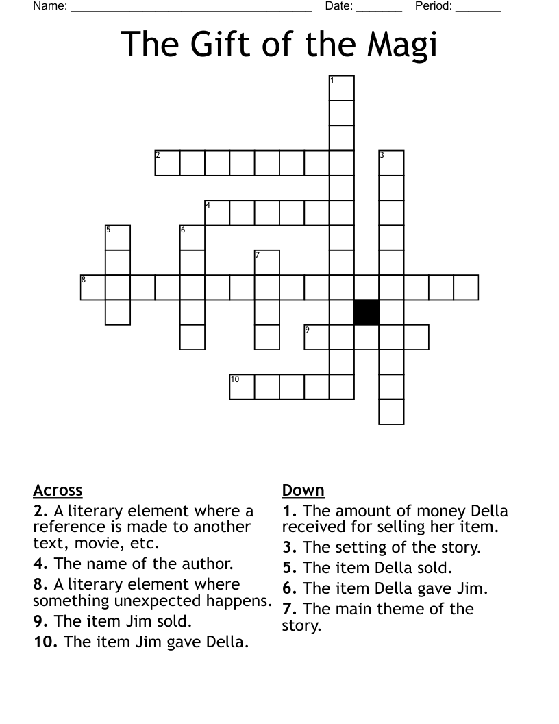 The Gift of the Magi Crossword