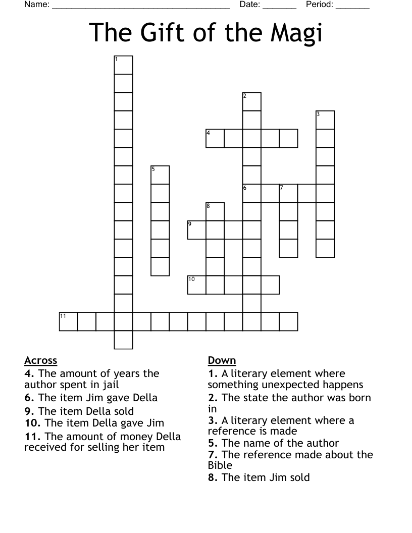 The Gift of the Magi Crossword