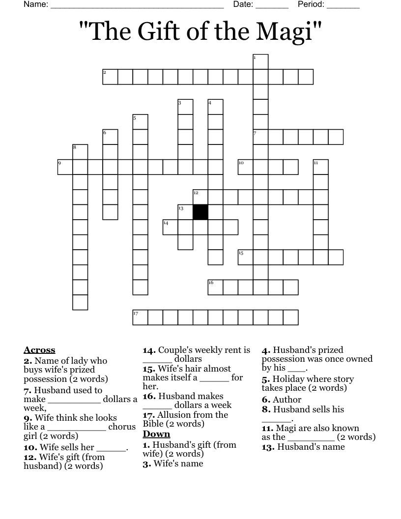 "The Gift of the Magi" Crossword