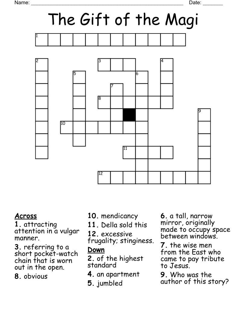 The Gift of the Magi Crossword