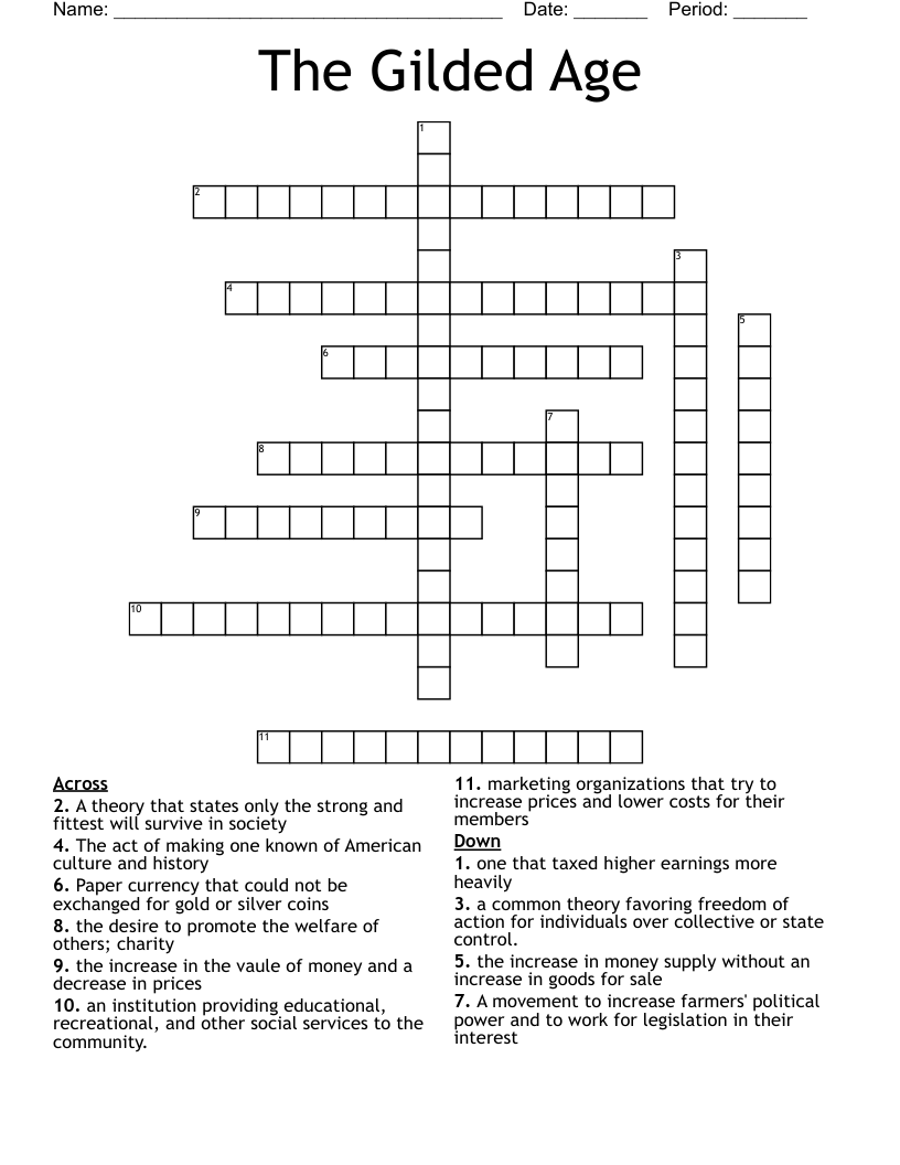 The Gilded Age Crossword