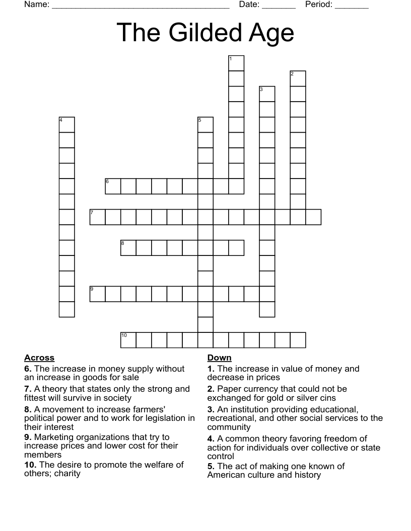The Gilded Age Crossword