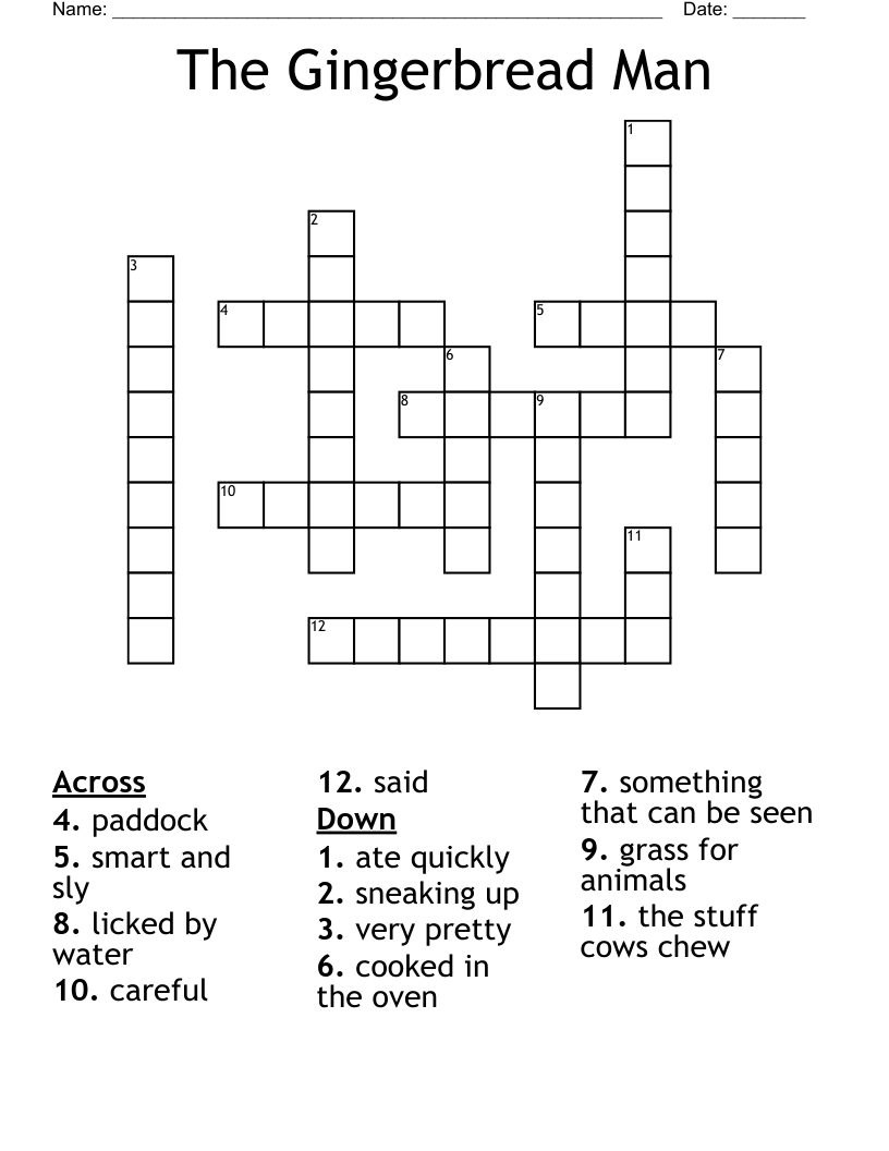 The Gingerbread Man Crossword