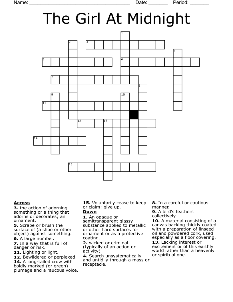 The Girl At Midnight Crossword