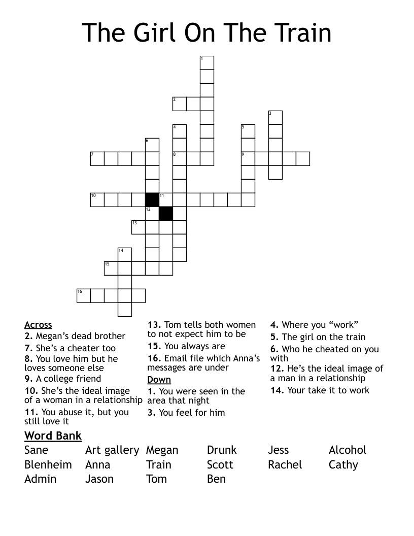 The Girl On The Train Crossword
