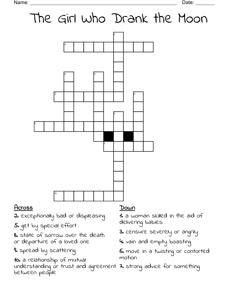 The Girl Who Drank the Moon Crossword