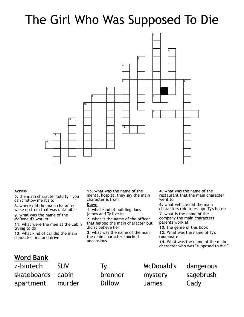 The Girl Who Was Supposed To Die Crossword