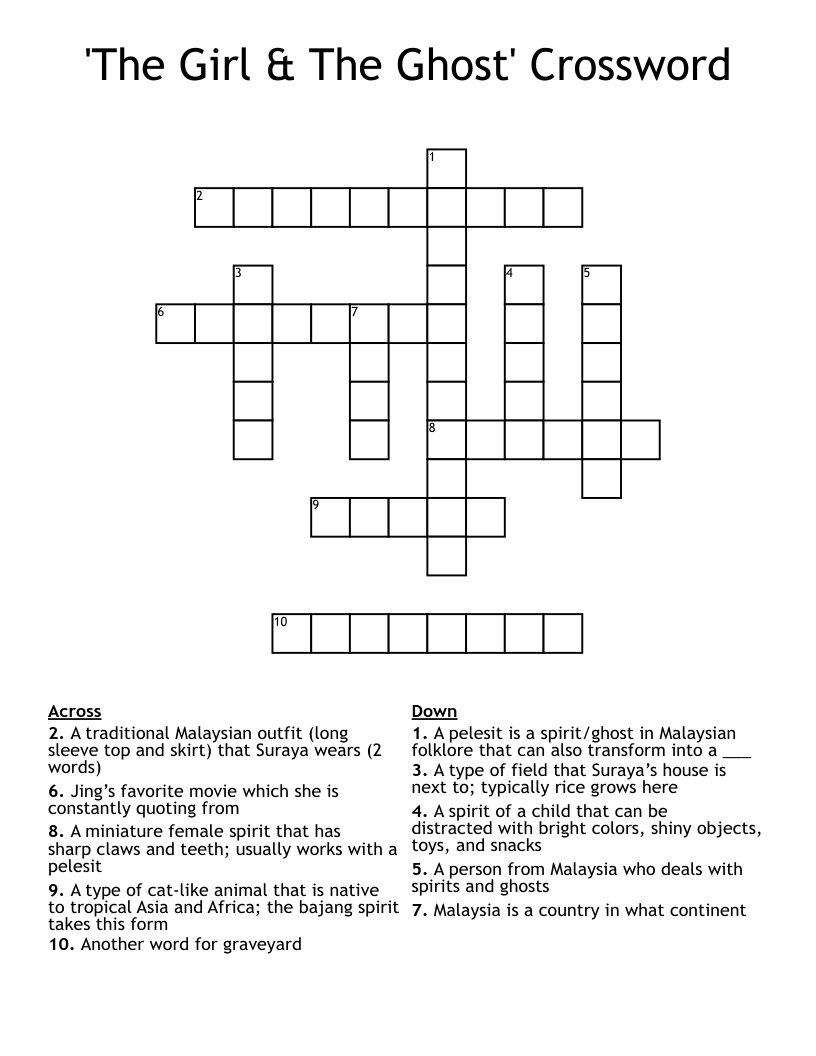 'The Girl & The Ghost' Crossword
