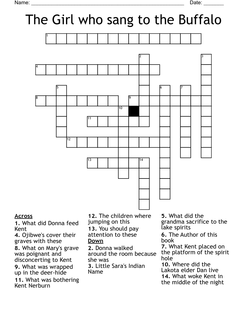 The Girl who sang to the Buffalo Crossword