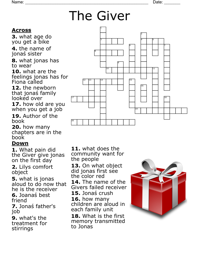 The Giver  Crossword