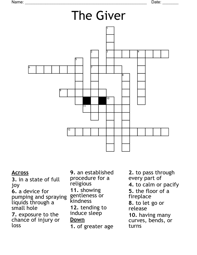 The Giver  Crossword