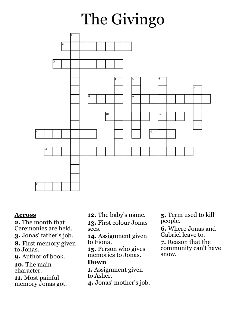The Givingo Crossword