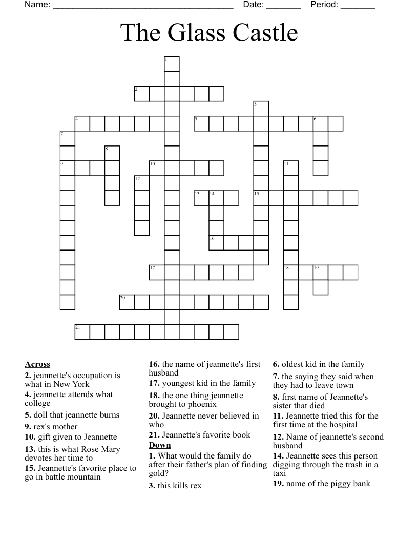 The Glass Castle Crossword