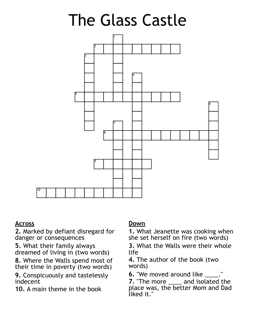 The Glass Castle Crossword