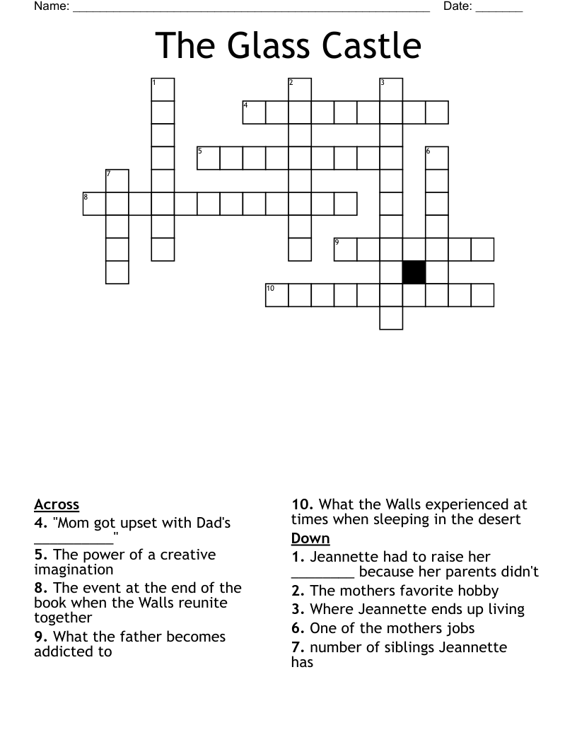 The Glass Castle Crossword
