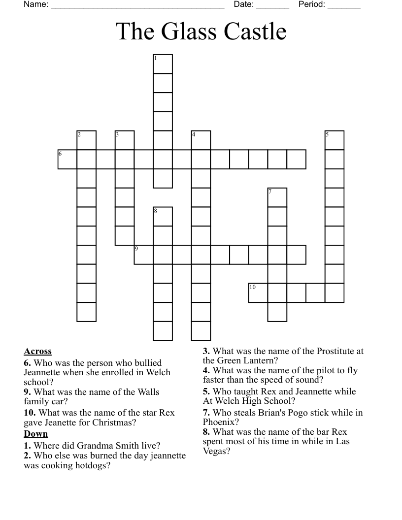 The Glass Castle Crossword