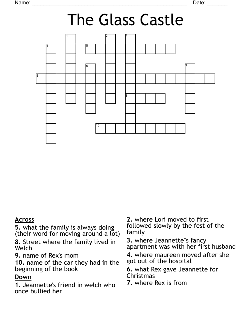 The Glass Castle Crossword
