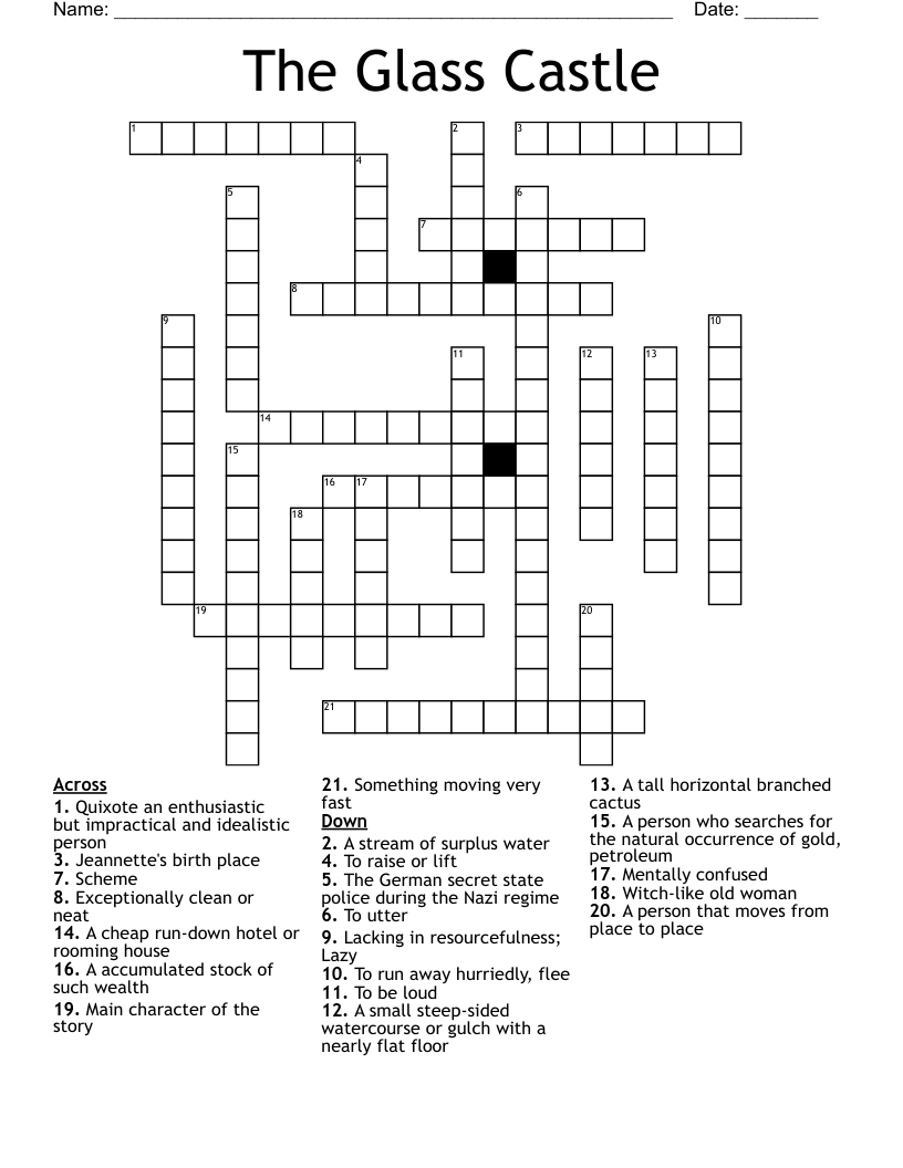 The Glass Castle Crossword