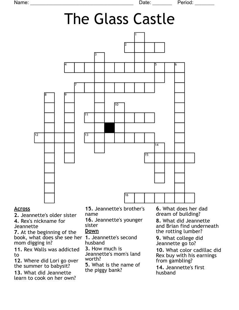 The Glass Castle Crossword