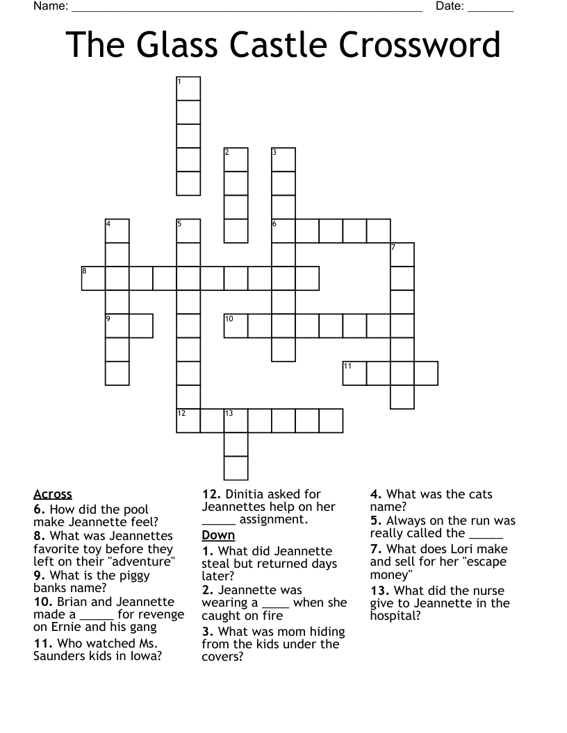 The Glass Castle Crossword