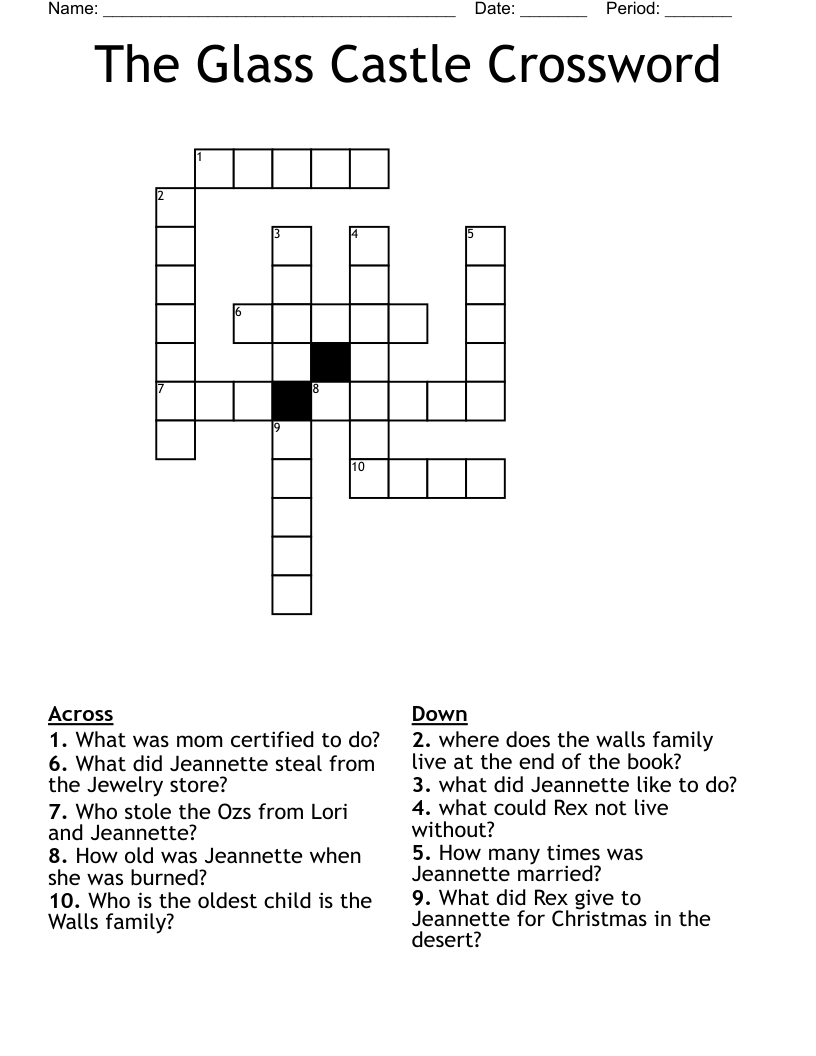 The Glass Castle Crossword