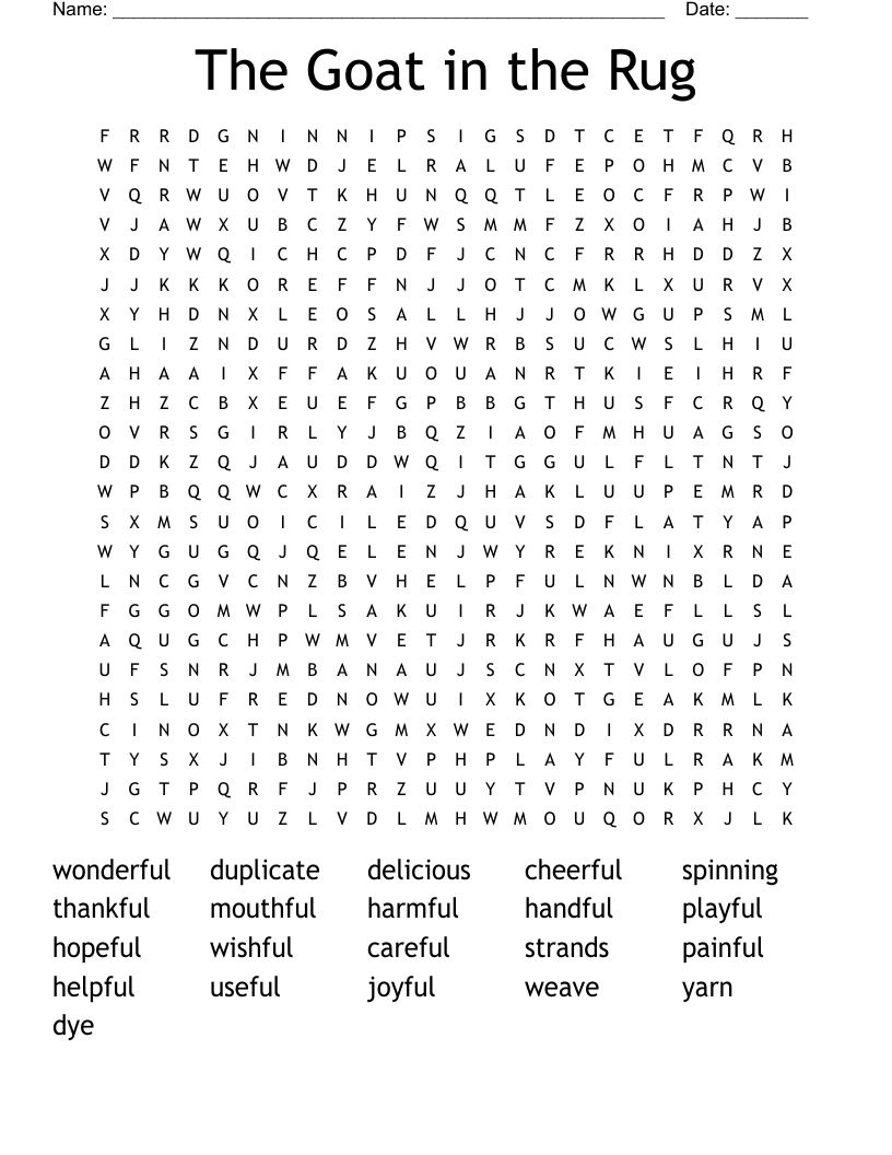 The Goat in the Rug Word Search