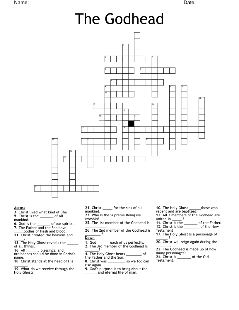 The Godhead Crossword