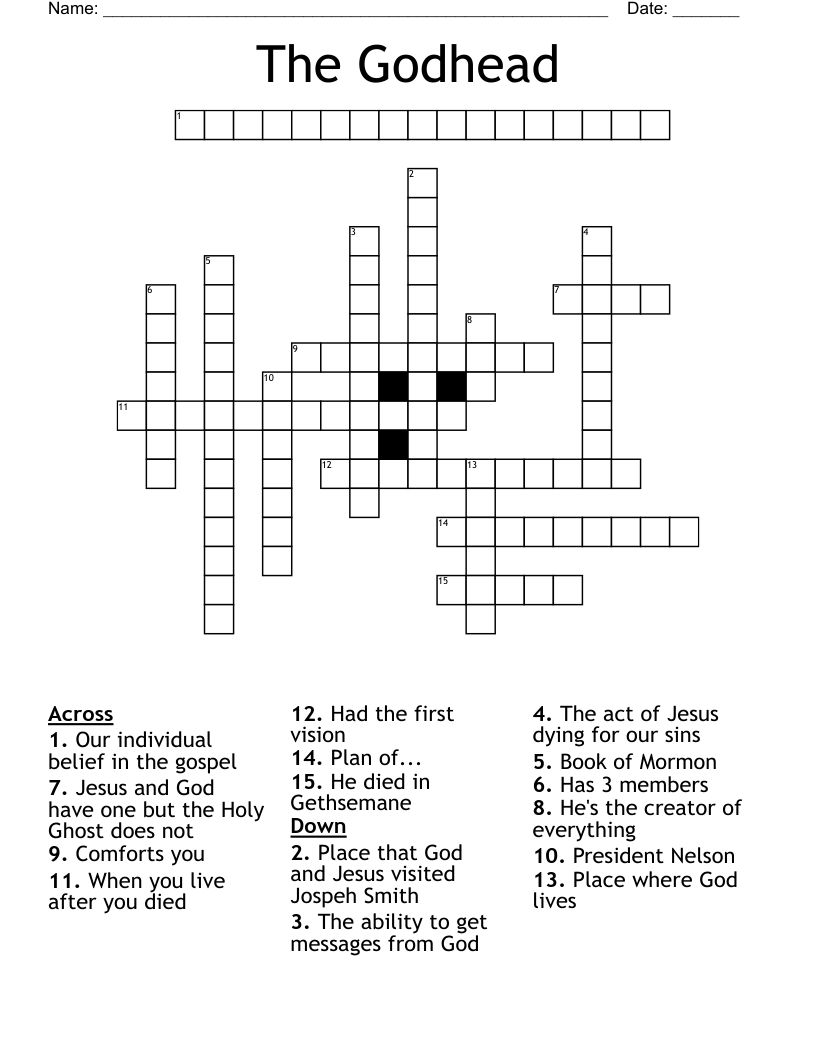 The Godhead Crossword