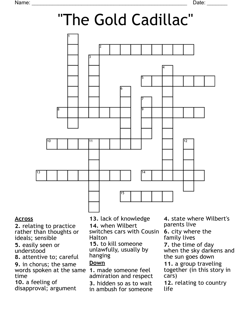 "The Gold Cadillac" Crossword