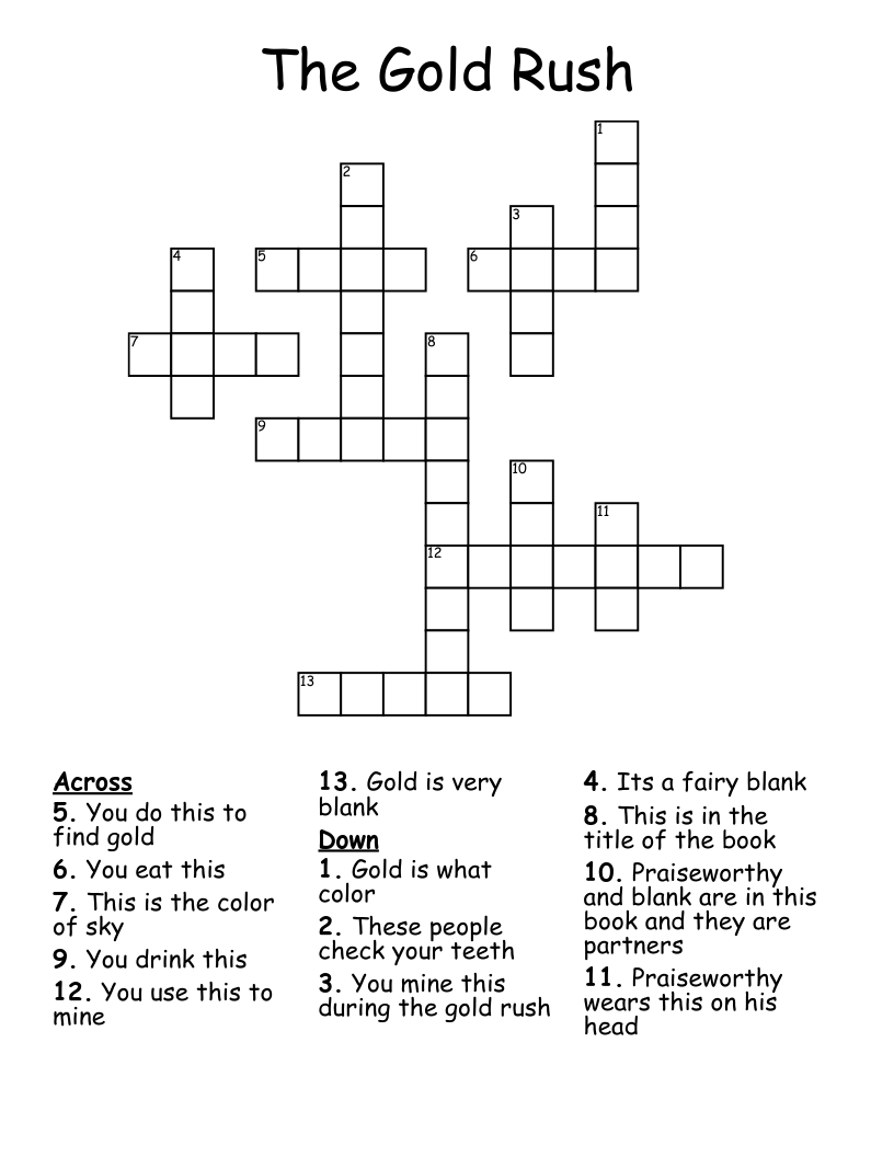 The Gold Rush Crossword