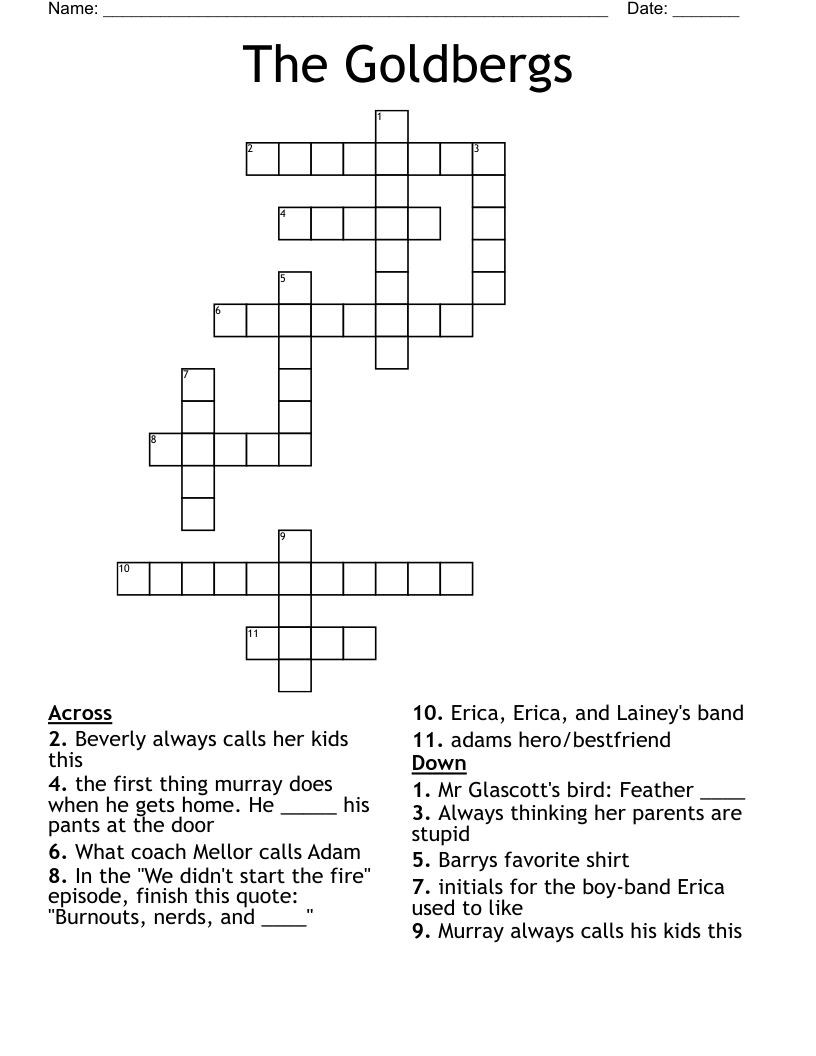 The Goldbergs Crossword