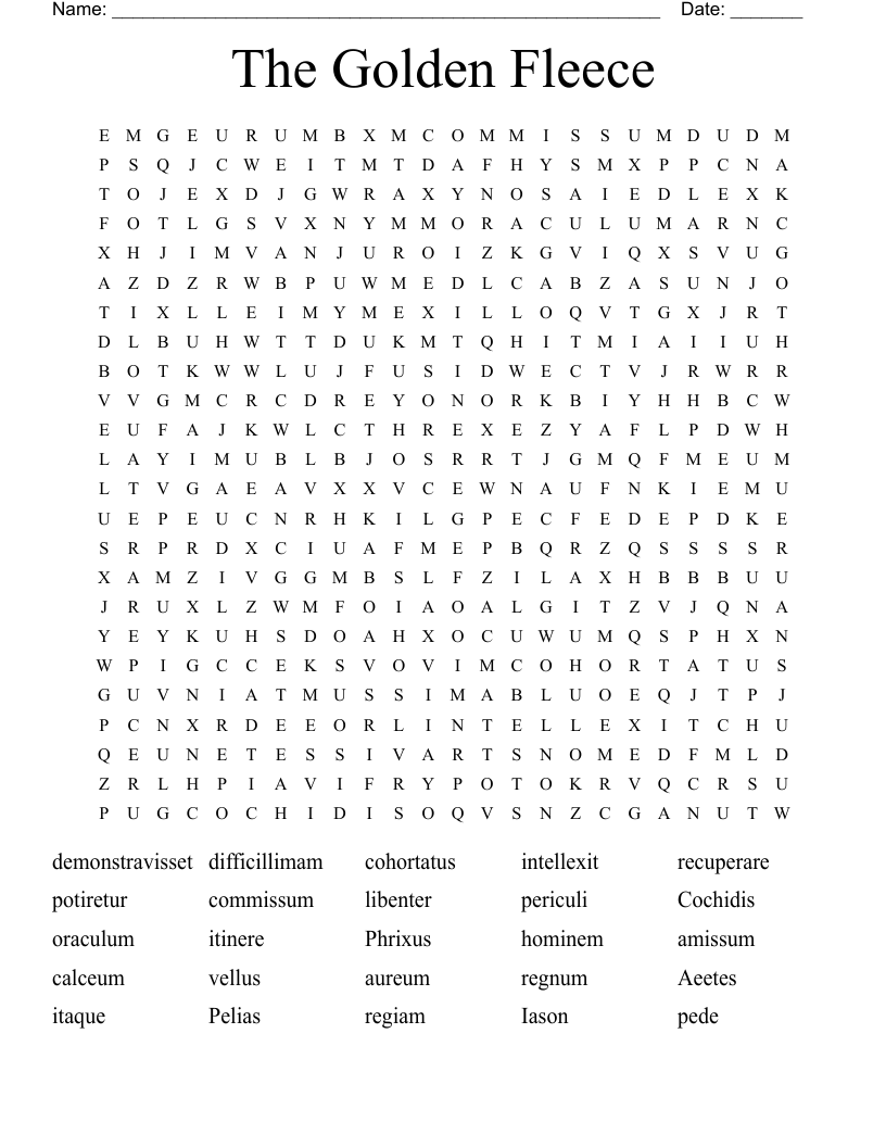 The Golden Fleece Word Search