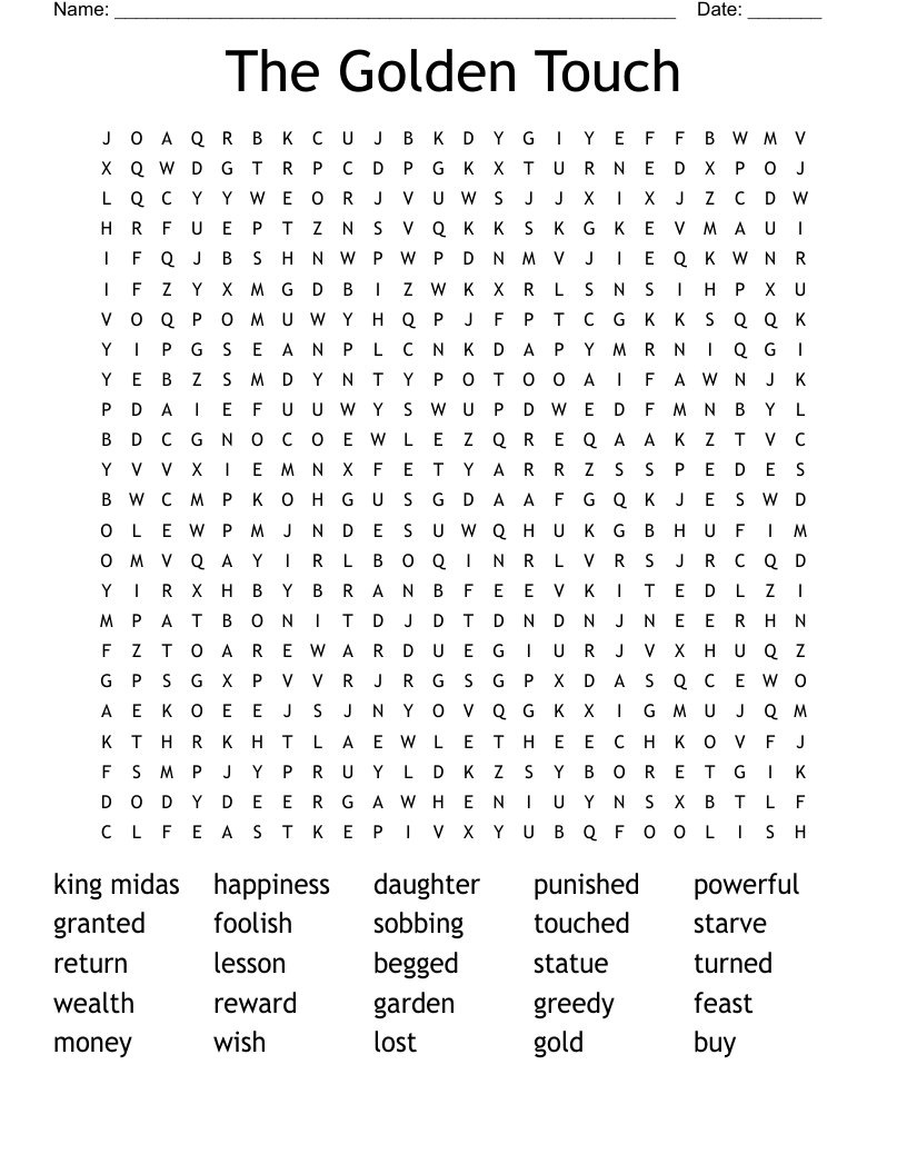 The Golden Touch Word Search