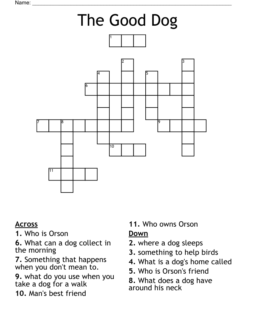 The Good Dog Crossword