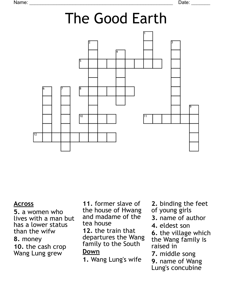 The Good Earth Crossword